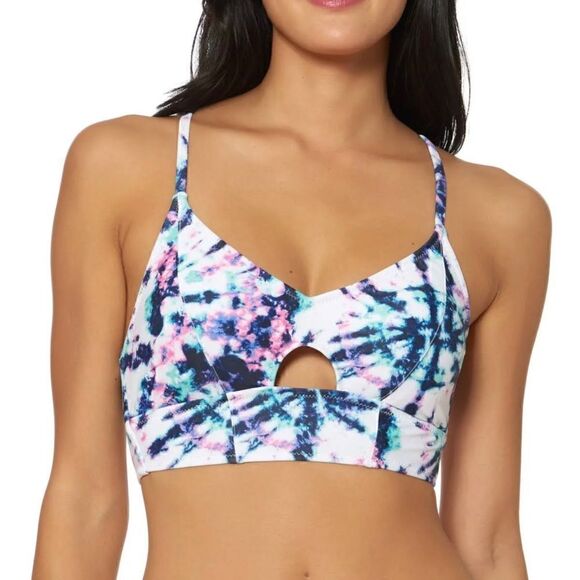 JESSICA SIMPSON Swim Jessica Simpson Mist Tie-Dyed V-Tankini Top Size Medium - Picture 2 of 3